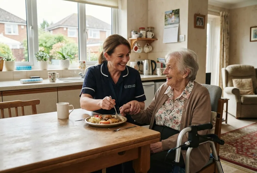 Professional home care services supporting an older person at home in the UK