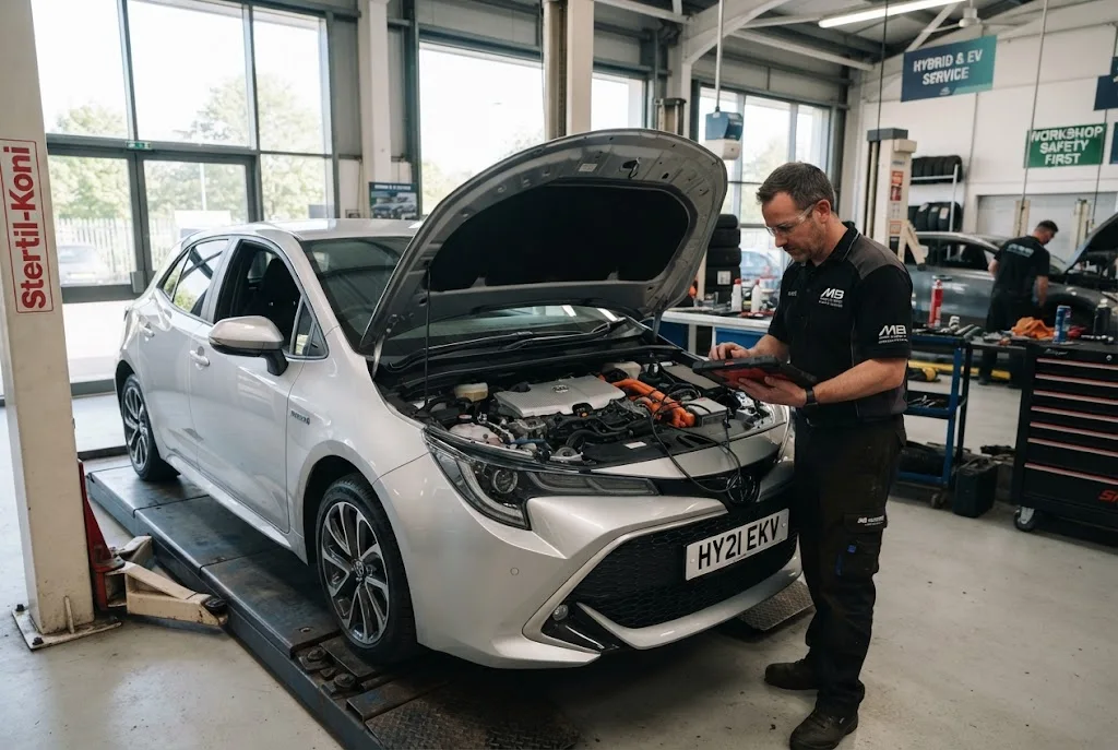 hybrid servicing for a hybrid car at a professional UK garage