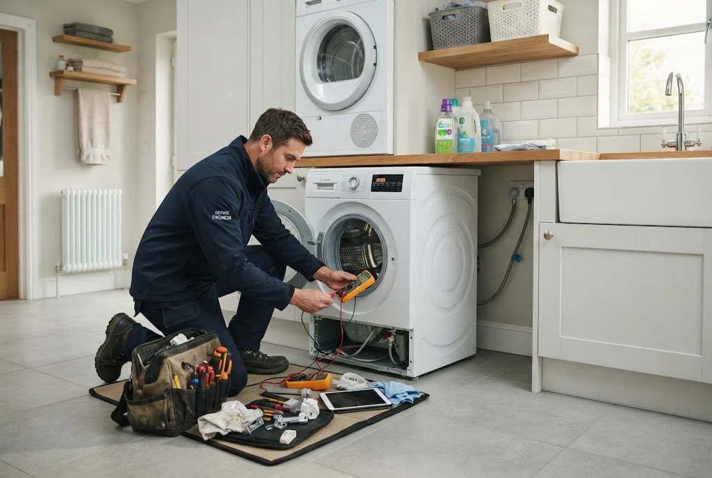 Washing machine repair service for a faulty household washing machine